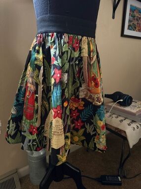 Frida Kahlo Print pleated skirt